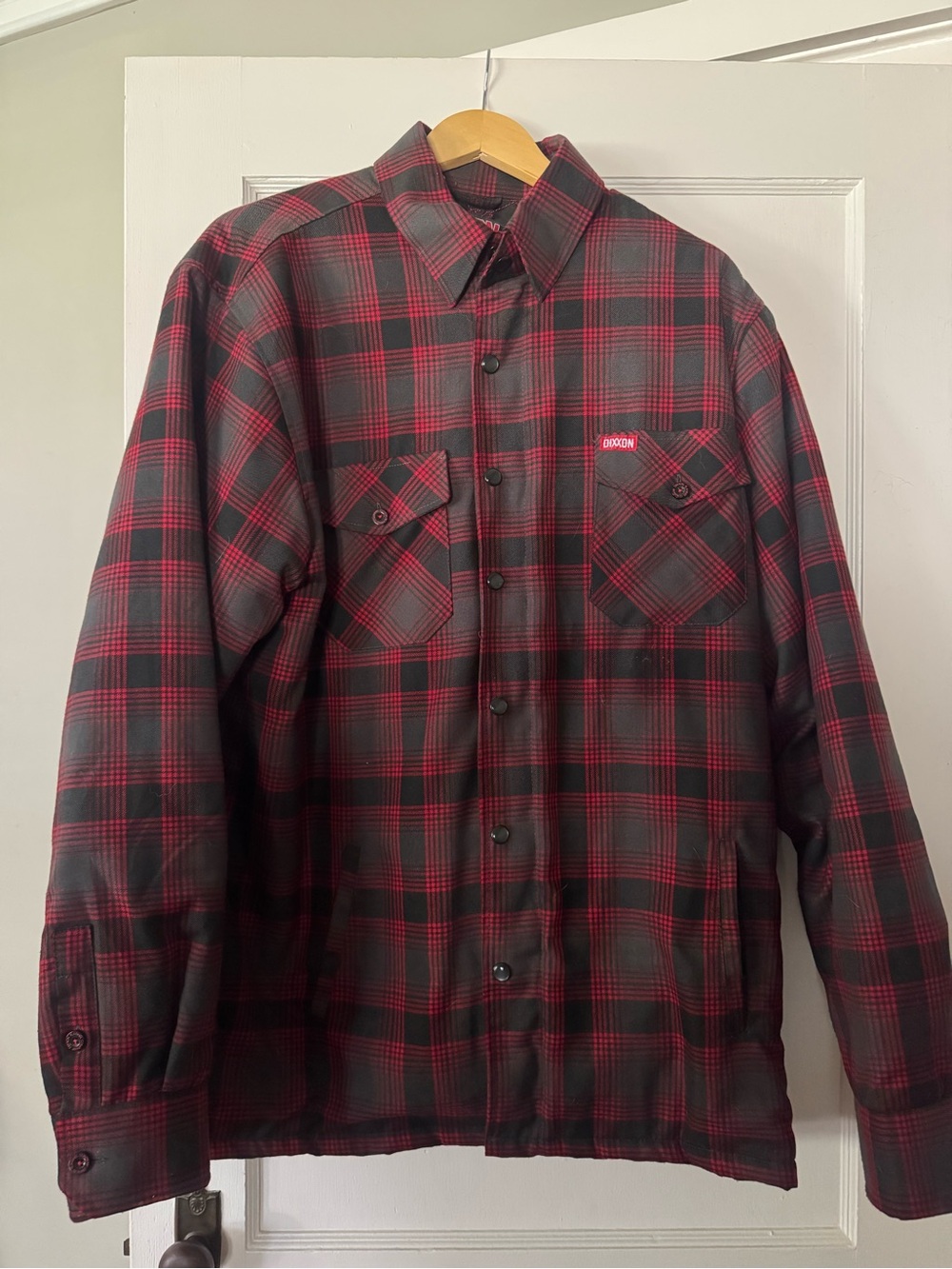 DIXXON Red and Black Plaid Lightweight Shirt Jacket